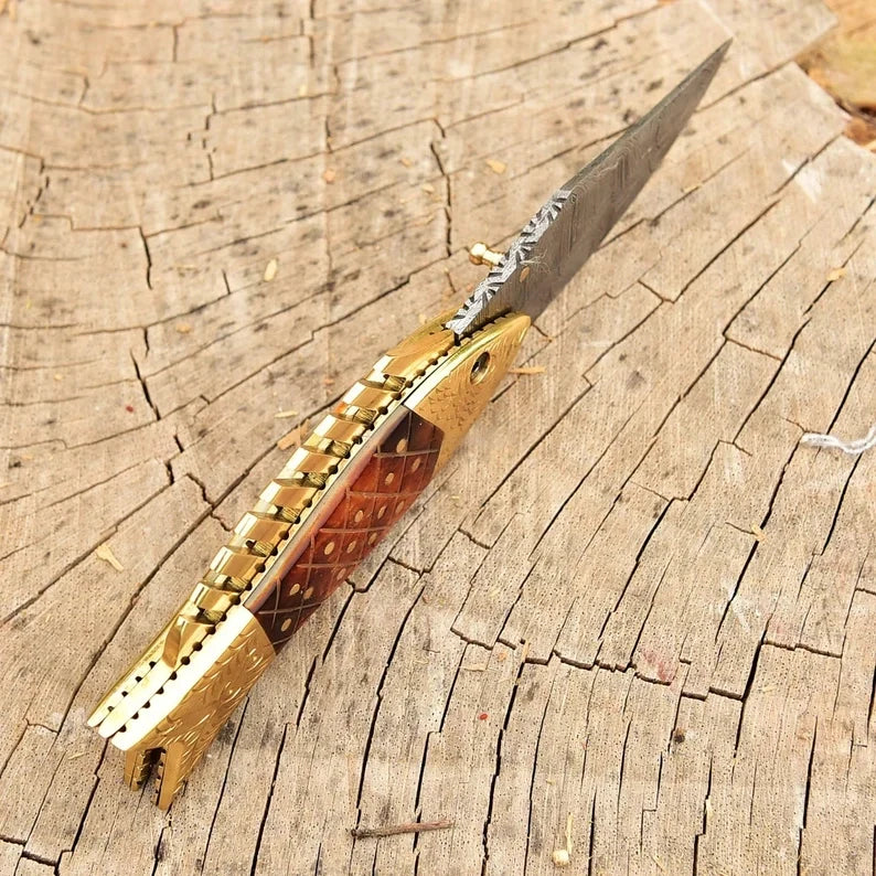 Pocket Folding Damascus Knife