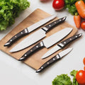 Silver Stainless Chef Knife Set Leather Sheath Gift for Dad