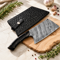 Professional Kitchen Cleaver 12-Inch Handmade Dad Gift Set