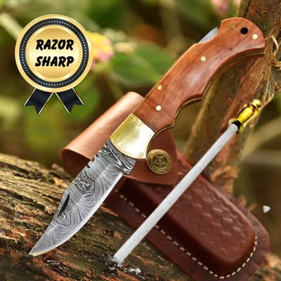 Vintage Folding Pocket Knife Everyday Carry Gift for Dad