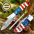 American Folding Pocket Knife USA Christmas Gift Set for Dad