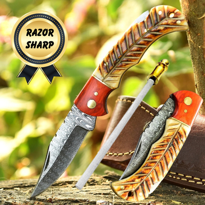 Razor Elite Folding Pocket Knife EDC Christmas Gift for Dad