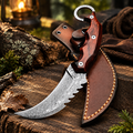 Damascus Curved Karambit Knife – Tactical Gift Set for Men