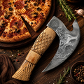 Nordic Viking Pizza Axe Carved Wood Christmas Gift for Men