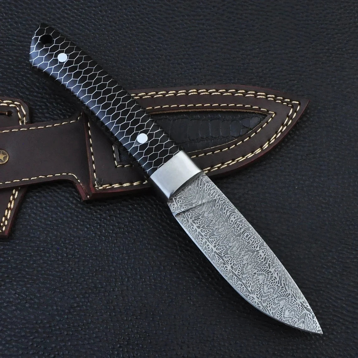 Mosaic Damascus Pocket Knife