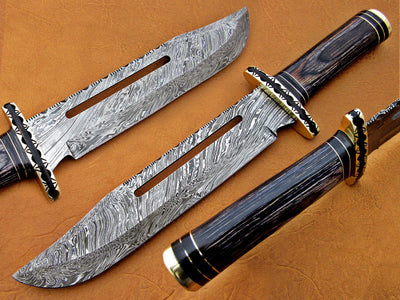 Damascus Bowie knives Handle Material Black Sheet