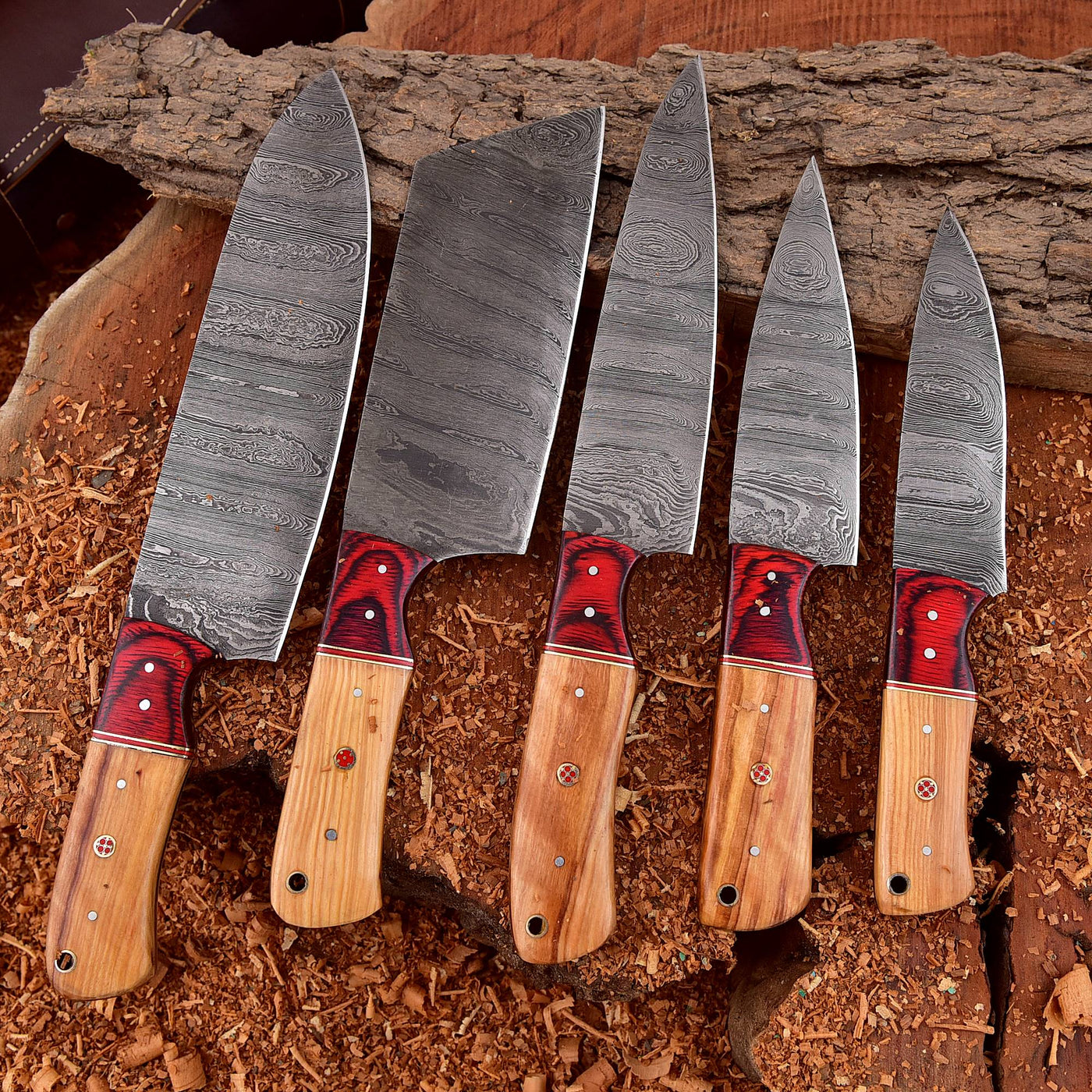 Damascus steel Chef Knife set