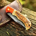 Leaf pattern Handmade Folding Knife - Image 5